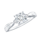 5 MM Princess Cut Lab Grown Diamond Solitaire Promise Ring Lab - ( EF-VS ) - Rosec Jewels