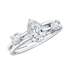 Rosec Jewels-Lab Grown Diamond 5X7 MM Teardrop Double Band Engagement Ring