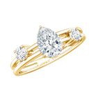 Rosec Jewels-Lab Grown Diamond 5X7 MM Teardrop Double Band Engagement Ring