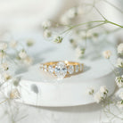 Rosec Jewels-Lab Grown 1.2 Carat Diamond Oval Engagement Ring With Side Stones