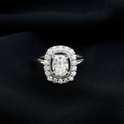 Certified 6X8 MM Oval Lab Grown Diamond Halo Engagement Ring Lab - ( EF-VS ) - Rosec Jewels