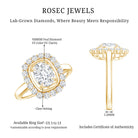 Certified 6X8 MM Oval Lab Grown Diamond Halo Engagement Ring Lab - ( EF-VS ) - Rosec Jewels