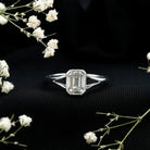 Certified Lab Grown Diamond 6X8 MM Emerald Cut Engagement Ring Lab - ( EF-VS ) - Rosec Jewels