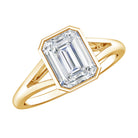 Certified Lab Grown Diamond 6X8 MM Emerald Cut Engagement Ring Lab - ( EF-VS ) - Rosec Jewels