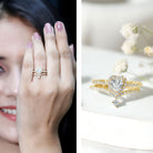 Certified 5 MM Lab Grown Diamond Heart Bridal Ring Set Lab - ( EF-VS ) - Rosec Jewels