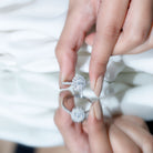 Lab Grown Diamond 6X8MM Oval Halo Engagement Ring With Side Stones Lab - ( EF-VS ) - Rosec Jewels