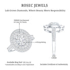 Certified 6X8 MM Oval Lab Grown Diamond Double Halo Engagement Ring Lab - ( EF-VS ) - Rosec Jewels