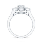 Certified 6X8 MM Oval Lab Grown Diamond Double Halo Engagement Ring Lab - ( EF-VS ) - Rosec Jewels