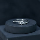 Lab Grown Diamond 6 MM Solitaire Engagement Ring With Side Stones Lab - ( EF-VS ) - Rosec Jewels