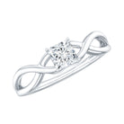 Certified Lab Princess Cut Diamond Infinity Promise Ring Lab - ( EF-VS ) - Rosec Jewels