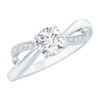 Certified 6 MM Lab Grown Diamond Prong Set Twisted Engagement Ring Lab - ( EF-VS ) - Rosec Jewels