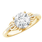 Certified 8 MM Round Lab Grown Diamond Unique Engagement Ring Lab - ( EF-VS ) - Rosec Jewels
