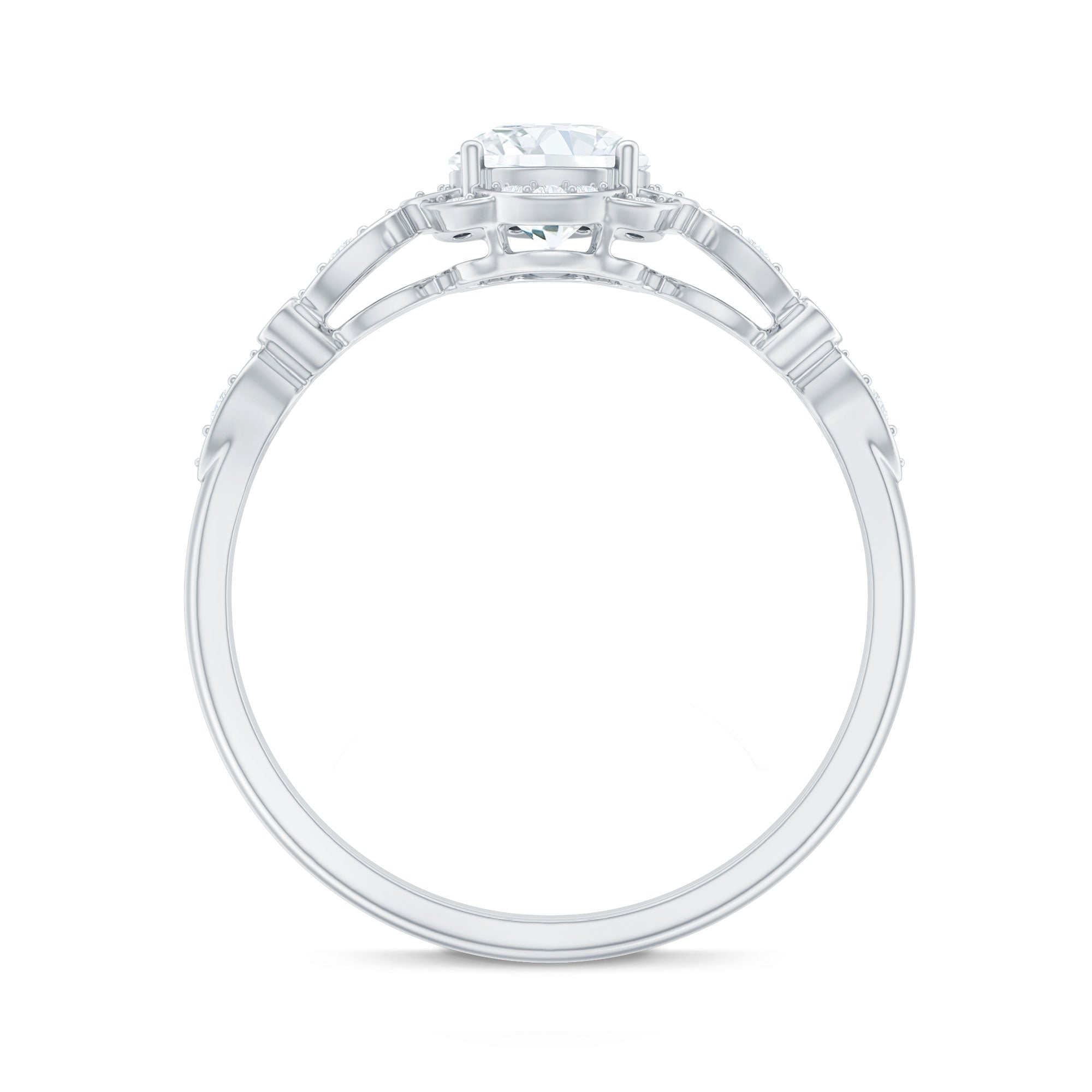 Certified 6MM Lab Grown Diamond Nature Engagement Ring Lab - ( EF-VS ) - Rosec Jewels