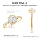 Certified 6MM Lab Grown Diamond Nature Engagement Ring Lab - ( EF-VS ) - Rosec Jewels