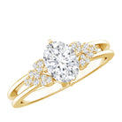 Certified 6X8MM Oval Lab Grown Diamond Designer Engagement Ring Lab - ( EF-VS ) - Rosec Jewels