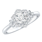 Rosec Jewels-Certified Lab Grown Diamond Art Deco Flower Engagement Ring