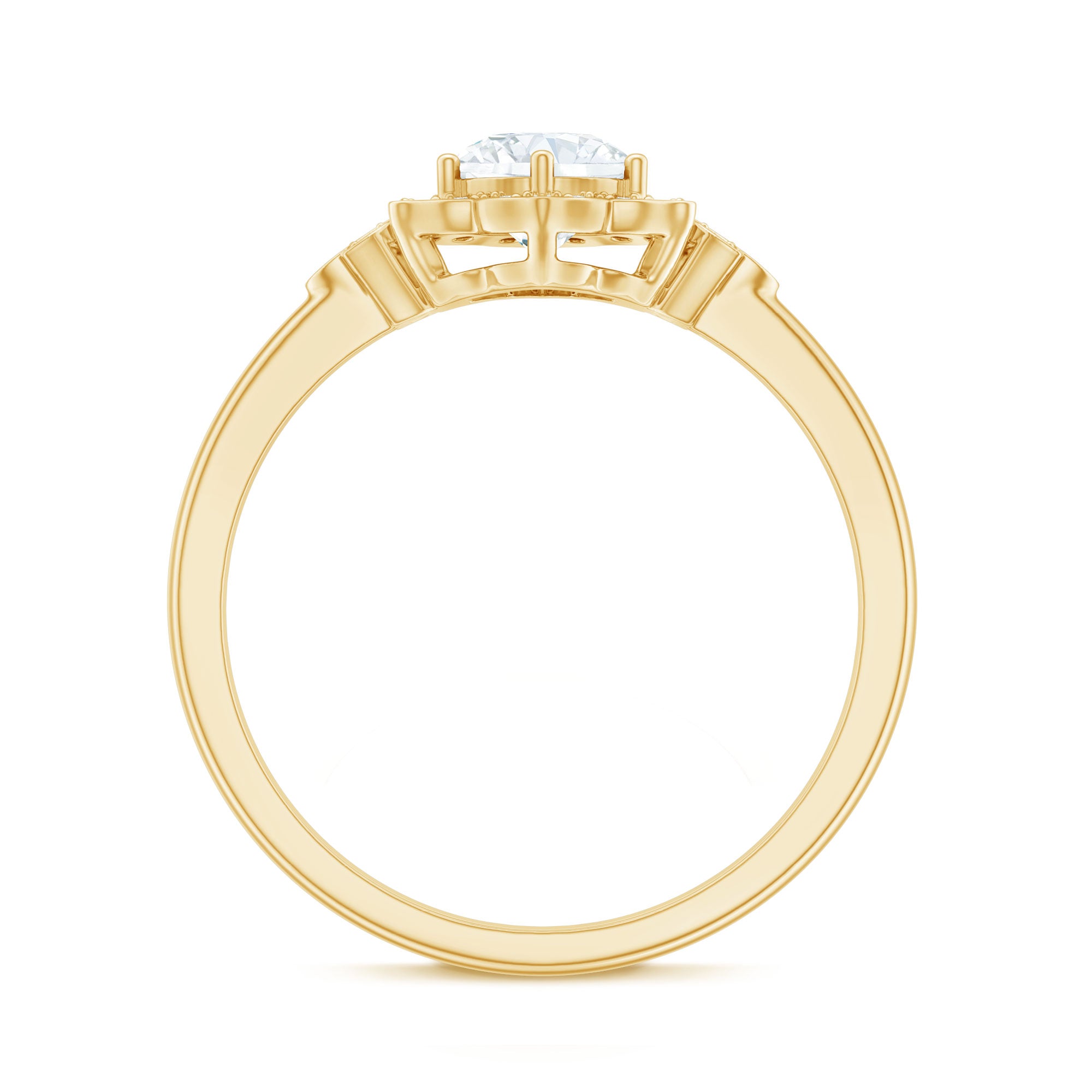 Rosec Jewels-Certified Lab Grown Diamond Art Deco Flower Engagement Ring