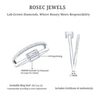 Rosec Jewels-Lab Grown Diamond 6X8MM Emerald Cut Engagement Ring With Diamond Studded Shank