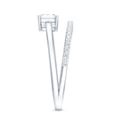 Rosec Jewels-Lab Grown Diamond 6X8MM Emerald Cut Engagement Ring With Diamond Studded Shank