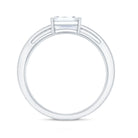 Rosec Jewels-Lab Grown Diamond 6X8MM Emerald Cut Engagement Ring With Diamond Studded Shank