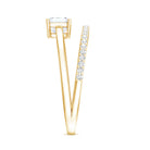 Rosec Jewels-Lab Grown Diamond 6X8MM Emerald Cut Engagement Ring With Diamond Studded Shank
