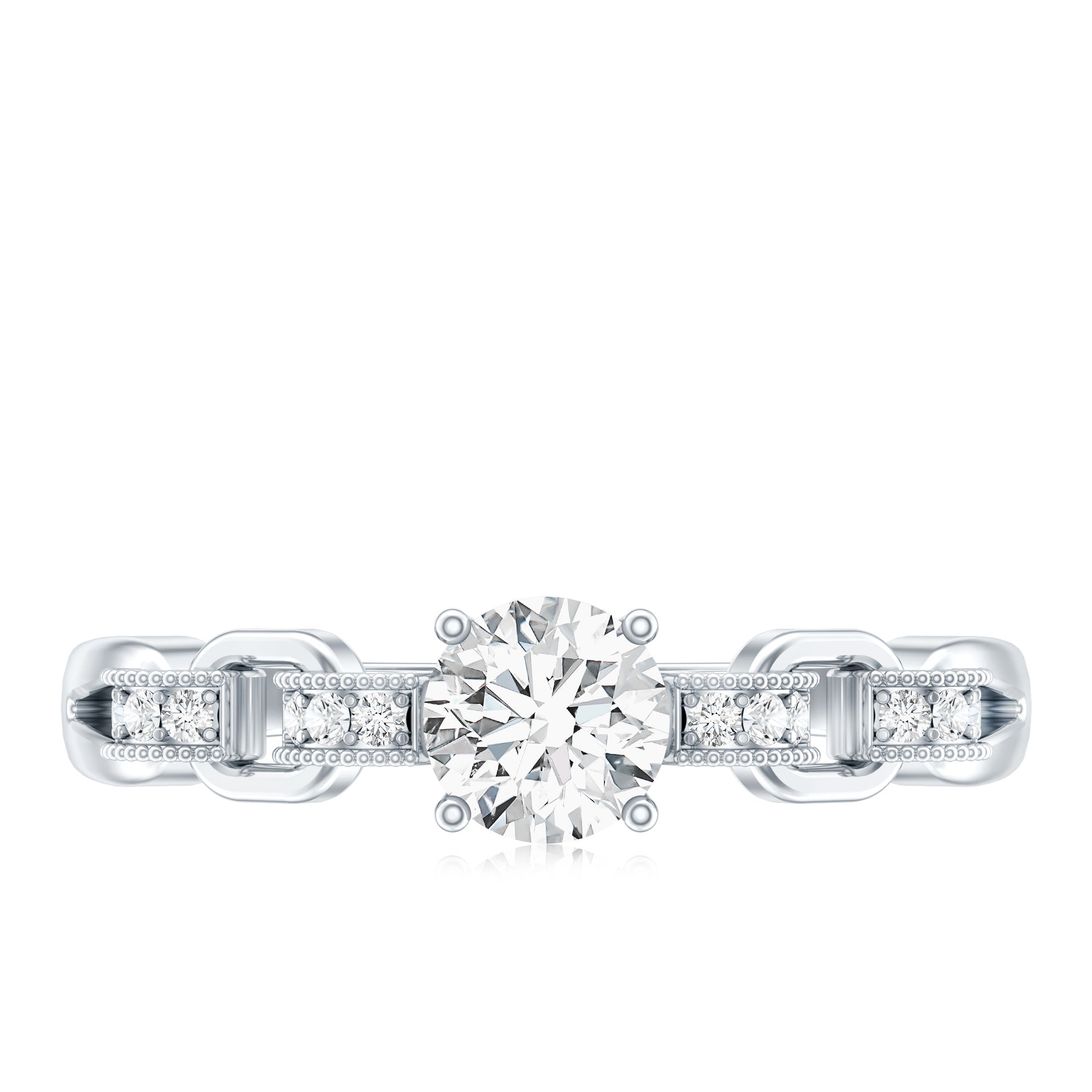 Certified 5 MM Lab Grown Diamond Promise Ring For Her Lab - ( EF-VS ) - Rosec Jewels