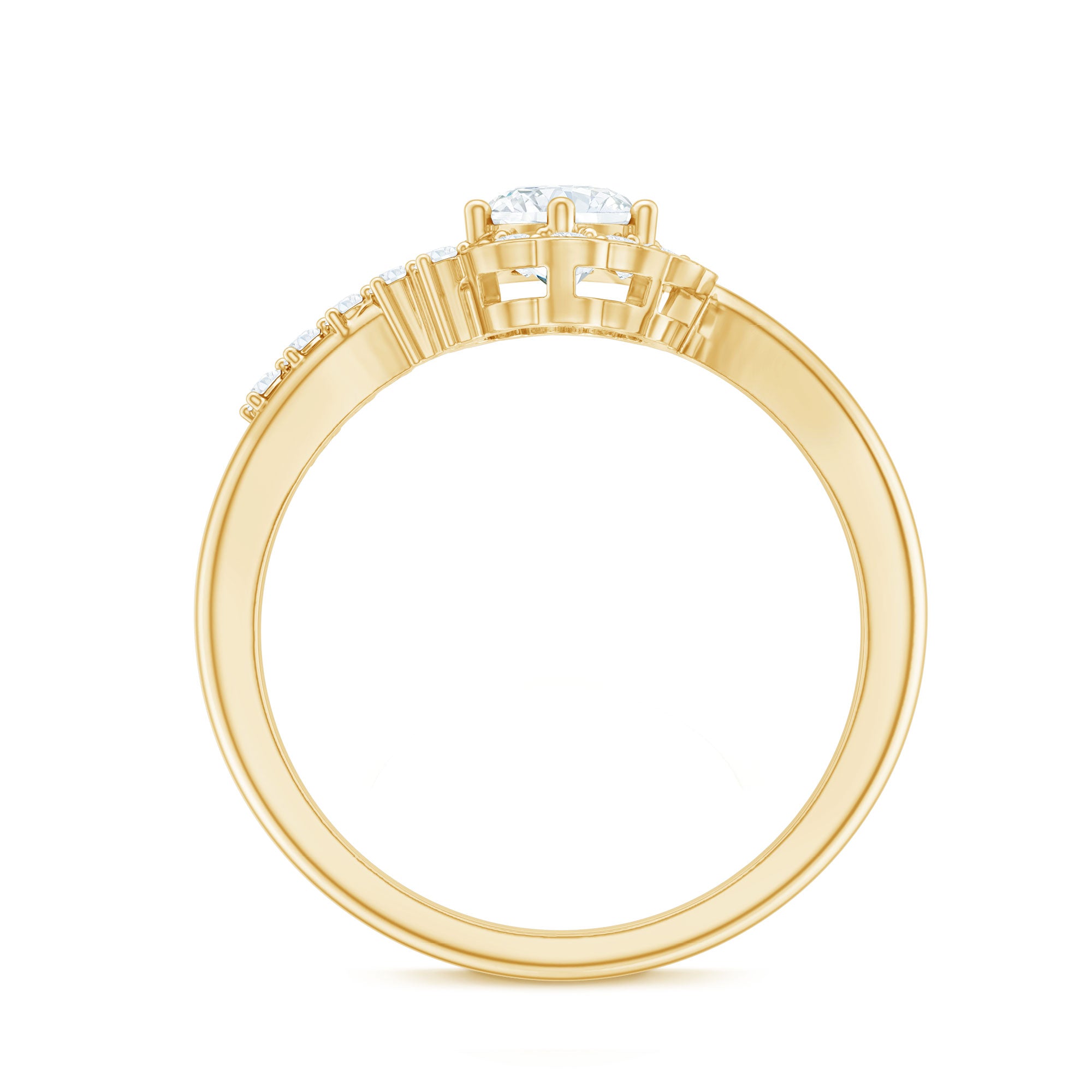 Certified 5 MM Lab Grown Diamond Nature Inspired Engagement Ring Lab - ( EF-VS ) - Rosec Jewels