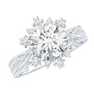 Certified 2 Carat Lab Grown Diamond Non Traditional Engagement Ring Lab - ( EF-VS ) - Rosec Jewels