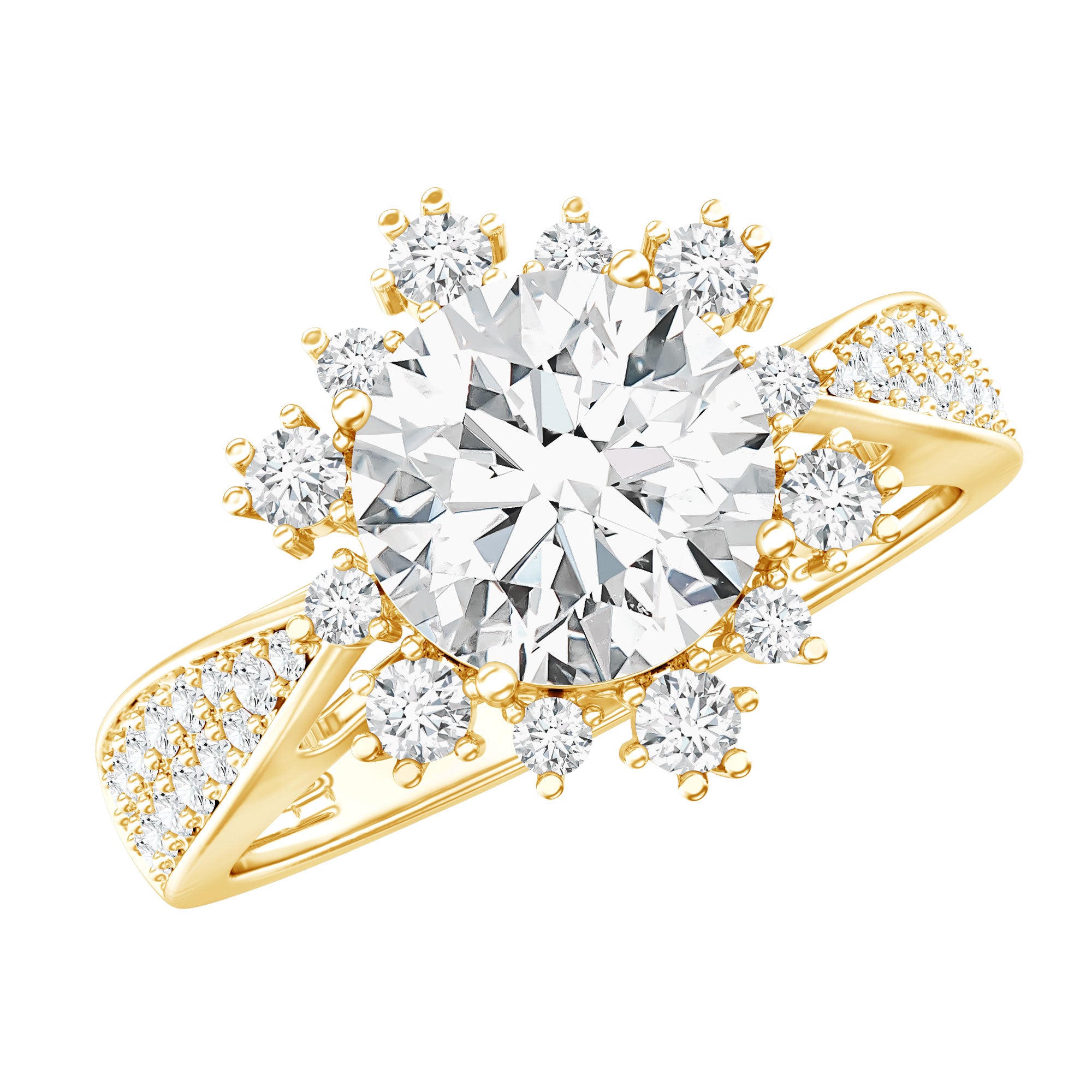 Certified 2 Carat Lab Grown Diamond Non Traditional Engagement Ring Lab - ( EF-VS ) - Rosec Jewels