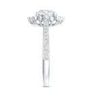 Rosec Jewels-Lab Grown Diamond 8 MM Circle Engagement Ring With Side Stones
