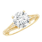 2 Carat Lab Grown Diamond Art Deco Solitaire Engagement Ring Lab - ( EF-VS ) - Rosec Jewels