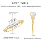 2 Carat Lab Grown Diamond Art Deco Solitaire Engagement Ring Lab - ( EF-VS ) - Rosec Jewels