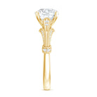 2 Carat Lab Grown Diamond Art Deco Solitaire Engagement Ring Lab - ( EF-VS ) - Rosec Jewels