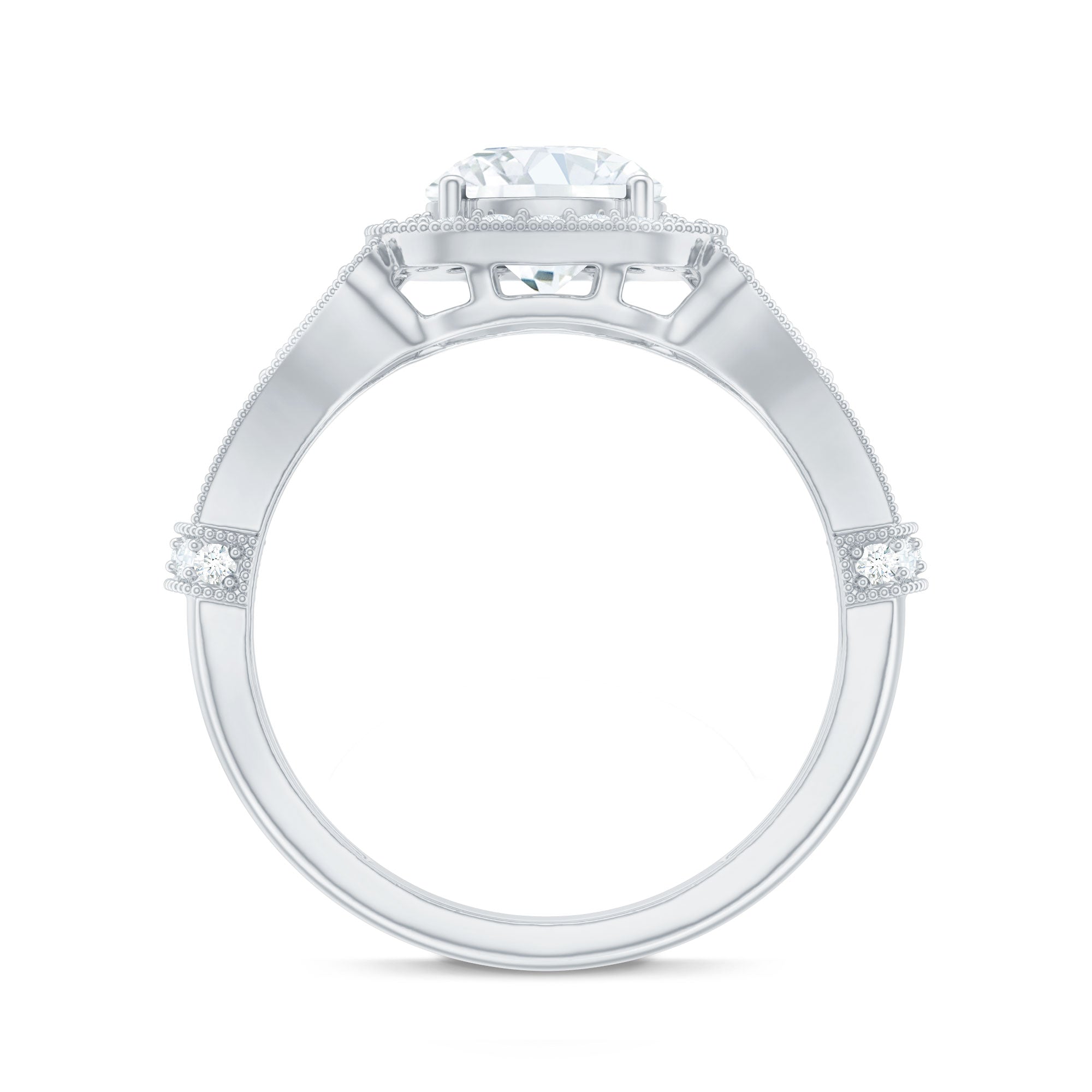 Rosec Jewels-Certified 7 MM Lab Grown Diamond Vintage Style Engagement Ring