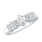 Certified Lab Grown Diamond Bow Engagement Ring Lab - ( EF-VS ) - Rosec Jewels