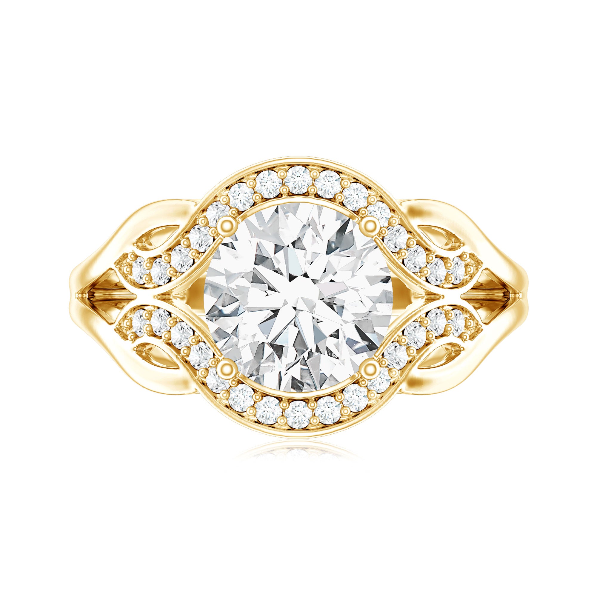 2 Carat Lab Grown Diamond Art Deco Engagement Ring Lab - ( EF-VS ) - Rosec Jewels