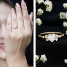 Lab Grown Diamond 6 MM Heart Shaped Engagement Ring Lab - ( EF-VS ) - Rosec Jewels