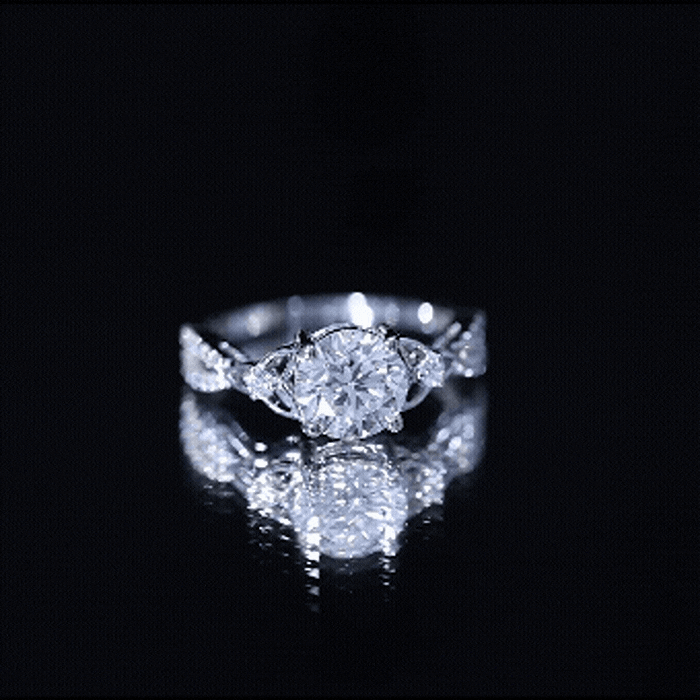 2 Carat Lab Grown Diamond Twisted Vine Engagement Ring Lab - ( EF-VS ) - Rosec Jewels