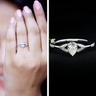 Lab Grown Diamond Teardrop Split Shank Engagement Ring Lab - ( EF-VS ) - Rosec Jewels