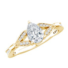 Lab Grown Diamond Teardrop Split Shank Engagement Ring Lab - ( EF-VS ) - Rosec Jewels