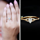 Lab Grown Diamond Teardrop Split Shank Engagement Ring Lab - ( EF-VS ) - Rosec Jewels