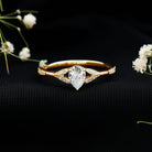 Lab Grown Diamond Teardrop Split Shank Engagement Ring Lab - ( EF-VS ) - Rosec Jewels