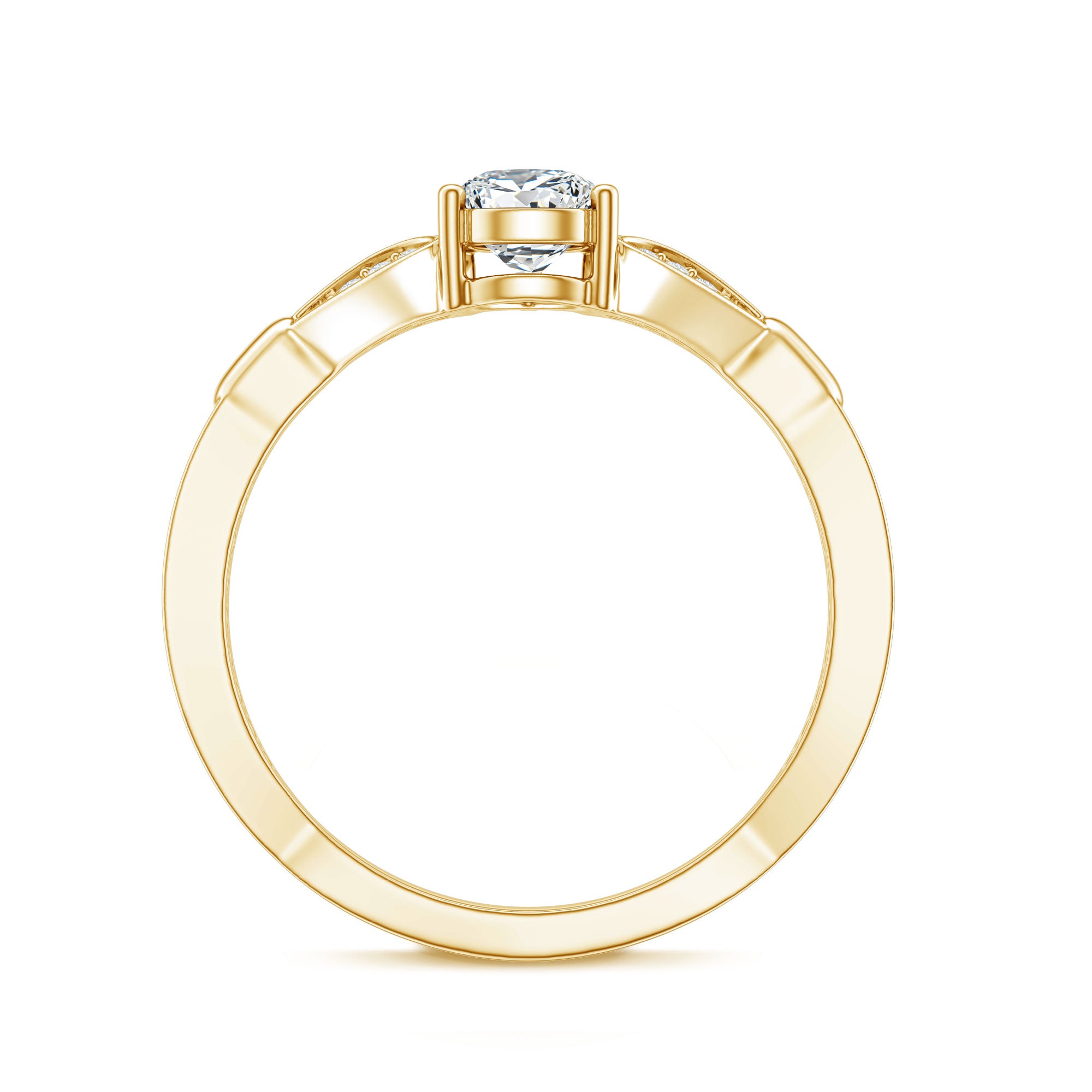 Lab Grown Diamond Teardrop Split Shank Engagement Ring Lab - ( EF-VS ) - Rosec Jewels