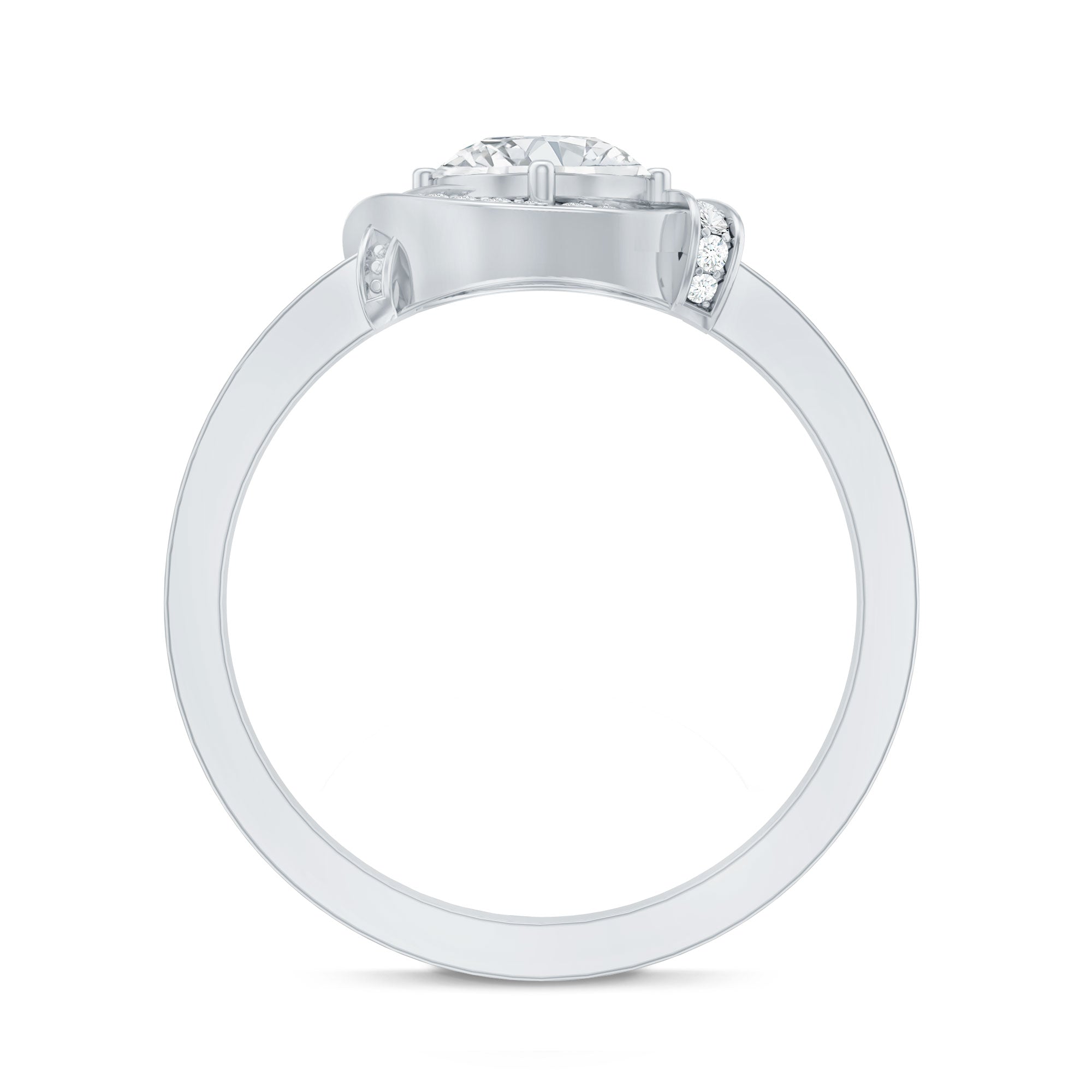 1 Carat Lab Grown Diamond Designer Halo Engagement Ring Lab - ( EF-VS ) - Rosec Jewels