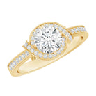 1 Carat Lab Grown Diamond Designer Halo Engagement Ring Lab - ( EF-VS ) - Rosec Jewels