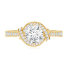 1 Carat Lab Grown Diamond Designer Halo Engagement Ring Lab - ( EF-VS ) - Rosec Jewels