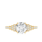 8 MM Lab Grown Diamond Retro Engagement Ring Lab - ( EF-VS ) - Rosec Jewels