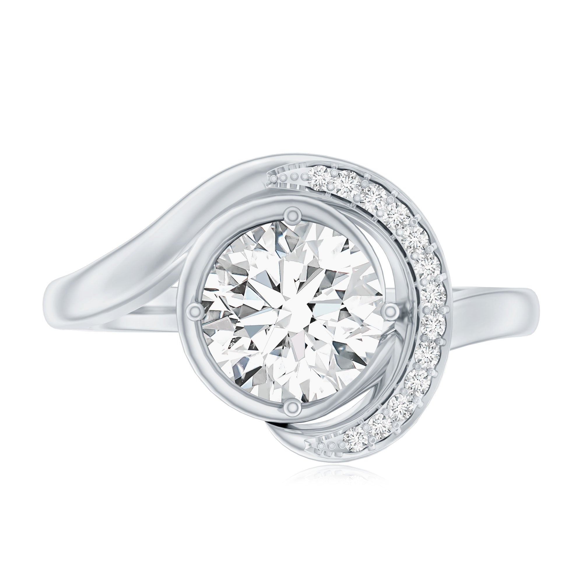 Rosec Jewels-7 MM Lab Grown Diamond Unique Engagement Ring For Her