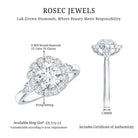 Certified 8 MM Lab Grown Diamond Flower Halo Engagement Ring Lab - ( EF-VS ) - Rosec Jewels