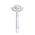 Certified 8 MM Lab Grown Diamond Flower Halo Engagement Ring Lab - ( EF-VS ) - Rosec Jewels